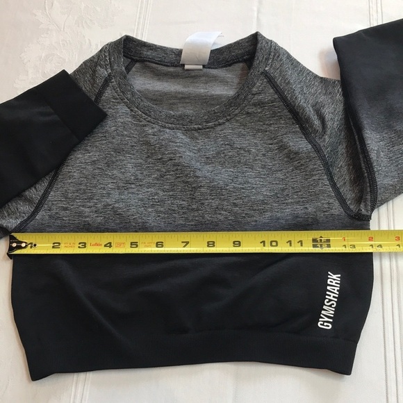 Gymshark Adapt Ombre Women's Black and Grey Long Sleeve Seamless Crop Top NWOT - Picture 12 of 16